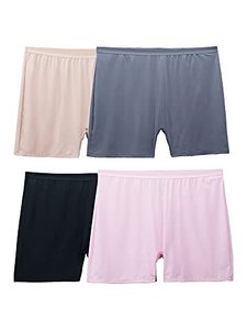 lot 43000391 image: Fruit of the Loom Womens Fit for Me Plus Size Underwear, Boxer Brief-Microfiber-Assorted, 11