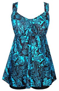lot 43000393 image: DANIFY Plus Size Swimsuit for Women Tankini Swimdress Tummy Control Swimwear Two Piece Bathing Suit Cover up Swim Dress