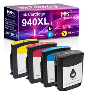 lot 43000398 image: MM MUCH & MORE Compatible 940XL Ink Cartridge Replacement for HP 940 XL to Used with Officejet Pro 8000 8500 8500A 8500A Plus Printer (4-Pack, 1 Black  1 Cyan  1 Magenta  1 Yellow)