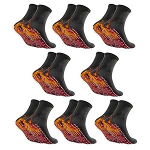 lot 43000402 image: 8 Pairs Tourmaline Thermal Circulation self-Heating Socks - Tourmaline Acupressure self-Heating Shaping Health Socks - Foot Massage self Warm Socks