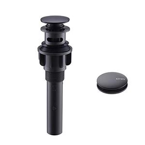 lot 43000436 image: KENES Pop Up Bathroom Sink Drain with Overflow, Matte Black Pop Up Drain Stopper Anti Clog Pop Up Drain Stopper Lavatory Vanity Vessel Sink Drain