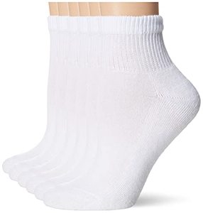 lot 43000438 image: Hanes Ultimate womens 6-pack Ankle athletic socks, White, Shoe Size 5-9 US