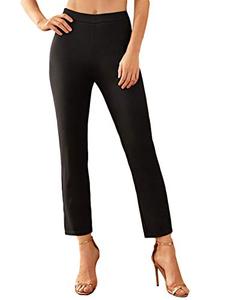 lot 43000452 image: SweatyRocks Womens Casual Skinny Leggings Stretchy High Waisted Work Pants Solid Plain Black Medium.
