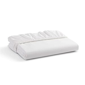 lot 43000462 image: 100% Cotton Percale Fitted Sheet Queen Size, White, 1 Deep Pocket Fitted Sheet, Crisp and Cool Strong Bed Linen, 60X8015