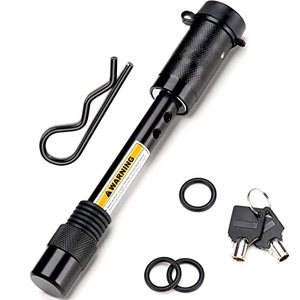 lot 43000466 image: RVXHUA Trailer Hitch Lock  58 Inch Tow Receiver Locking Hitch Pin  Extra Long Span, Safe Clip, Anti Rattle O-Rings, Weatherproof Cover  Fits Class III IV Hitch with 2 Inch & 2-12 Inch Receivers