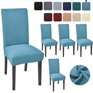 lot 43000470 image: Aertiavty Chair Covers for Dining Room Set of 4 Kitchen Chair Covers, Dining Room Chair Covers Chair Slipcover Parsons Chair Covers, Dark Cyan