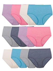 lot 43000475 image: Fruit of the Loom womens Beyondsoft (Regular & Plus Size) Underwear, Brief - Cotton Blend 12 Pack Assorted Colors, 7 US