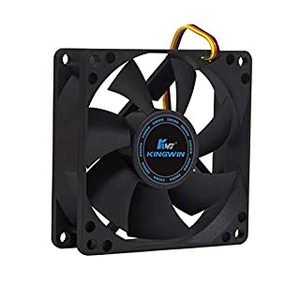 lot 43000498 image: Kingwin 80mm Silent Fan for Computer Cases, Mining Rig, CPU Coolers, Computer Cooling Fan, Long Life Bearing, and Provide Excellent Ventilation for PC Cases-Black CF-08LB (B002YFSHPY)