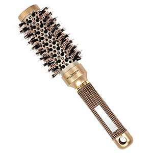 lot 43000519 image: Thermal Ceramic Ionic Curling Straightening Blow Dryer, Round Hair Brush for Blow Drying, Hair Brush With Boar Bristle for Hairdressing, Gold Round Brush, 4 Sizes (1.3)