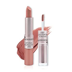 lot 43000525 image: IONSGAKO 2 in 1 Matte Lipstick and Liquid Lipstick, Nude Matte Lip Gloss Velvet Textured Lip Stain Long Lasting Waterproof, Non-Stick Cup, Non-Fading Matte Nude Lipstick for Women Girls - 09#