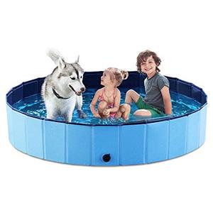 lot 43000527 image: Jasonwell Foldable Dog Pet Bath Pool Collapsible Dog Pet Pool Bathing Tub Kiddie Pool for Dogs Cats and Kids (63inch.D x 11.8inch.H, Blue)