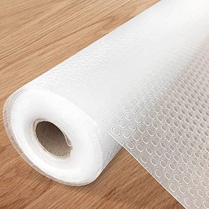 lot 43000538 image: Kitchen Shelf Liner Non-Slip Cabinet Liner 12 in x 20 FT Washable Refrigerator Liners Oil-Proof Drawer Liners for Kitchen Dining Transparent