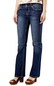 lot 43000542 image: WallFlower Womens Luscious Curvy Bootcut Mid-Rise Insta Stretch Juniors Jeans (Standard and Plus), Addison, 9 Long