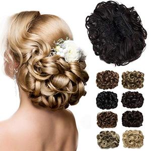lot 43000557 image: Yamel Messy Bun Scrunchie Chignon Hairpiece Updo Curly Bun Extension Combs in Messy Bun Hair Piece for Women