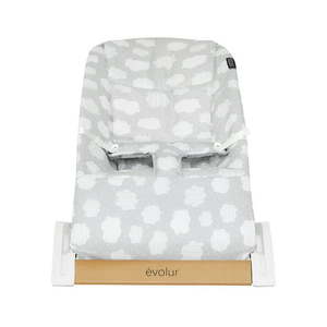 lot 1608 image: Evolur Koko Portable Infant Bouncer in Light Gray Breathable Fabric