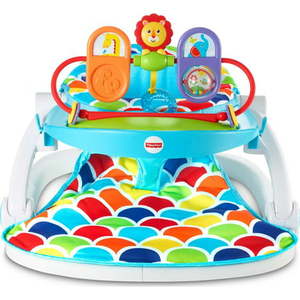 lot 1627 image: Fisher-Price Sit-Me-Up Floor Seat Portable Baby Chair with Toys and Snack Tray Happy Hills