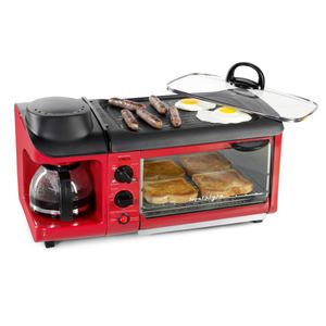 lot 1630 image: Nostalgia - BST3RR Retro 3-in-1 Family Size Breakfast Station - Retro Red
