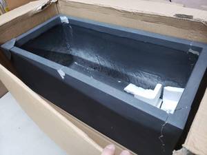 lot 2504 image: Dark Gray Rectangular Stone Planter, 31.25Wx14.5Dx15H