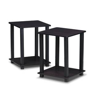 lot 3120 image: Furinno Simplistic End Table Set of Two Dark WalnutBlack