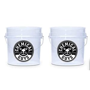 lot 5939 image: Chemical Guys ACC10602 Heavy Duty Ultra Clear Detailing Bucket for Cars, Trucks, SUVs, Jeeps, Motorcycles, RVs & More, 4.25 Gallon, 2 Pack (B09VWHFX1X)