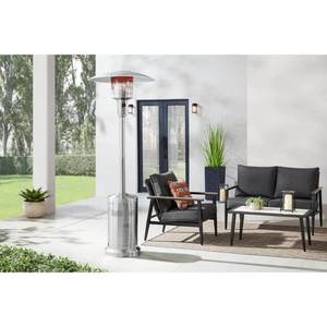 lot 1582 image: Hampton Bay 48000 BTU Stainless Steel Patio Heater, Silver
