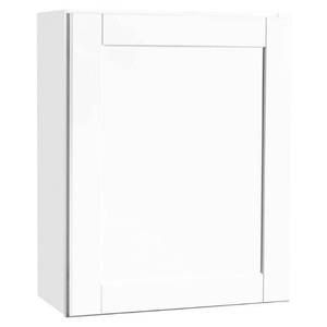 lot 2511 image: Hampton Bay Shaker Satin White Stock Assembled Wall Kitchen Cabinet (24 in. x 30 in. x 12 in.)