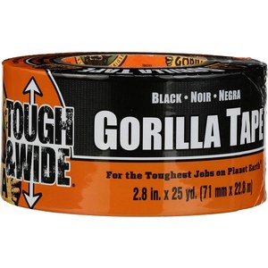 lot 2518 image: Gorilla 25 Yard Black Duct Tape Tough & Wide, 2 Rolls