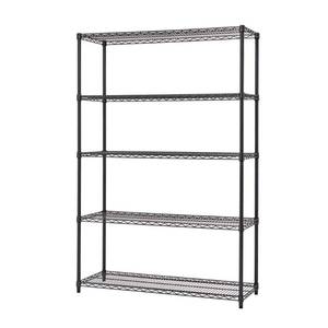 lot 2551 image: TRINITY Black Anthracite 5-Tier Steel Wire Shelving Unit (48 in. W x 72 in. H x 18 in. D)