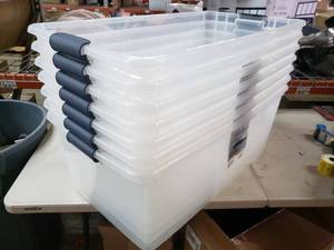 lot 8342 image: Sterilite 33 78 x 18.75 x 13 Bin, 7 Pack