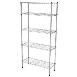 lot 8345 image: HDX 5-Tier Steel Wire Shelving Unit in Chrome (36 in. W x 72 in. H x 16 in. D), Grey