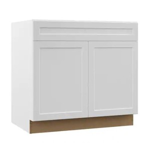 lot 1544 image: Designer Series Melvern Assembled 30x34.5x23.75 Pots And Pans Drawer Base Kitchen Cabinet In White