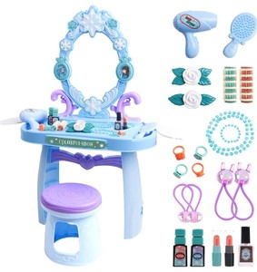 lot 5951 image: Meland Toddler Vanity Set - Vanity Table with Mirror, Sound &amp Light Colorful Snow