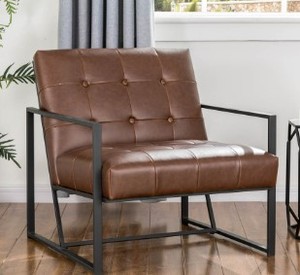 lot 2512 image: Glitzhome Brown Leatherette Accent Chair Retail&nbsp$286.84