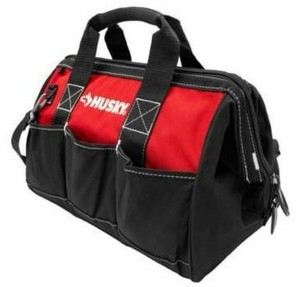 lot 2515 image: HUSKY - HD60015-TH - 8 Pockets Wide Mouth Water Resistant Tool Bag -15 in.