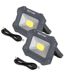 lot 2517 image: DEFIANT 2000 Lumen Rechargeable Magnetic Utility Light with Power Bank (2-Pack)