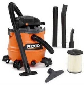 lot 8344 image: RIDGID 16 Gallon 6.5 Peak HP NXT WetDry Shop Vacuum with Detachable Blower, Filter, Locking Hose and Accessories, OrangesPeaches, Used