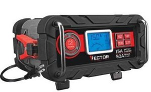 lot 8347 image: Vector 15 Amp Automatic 12V Battery Charger with 50 Amp Engine Start and Alternator Check