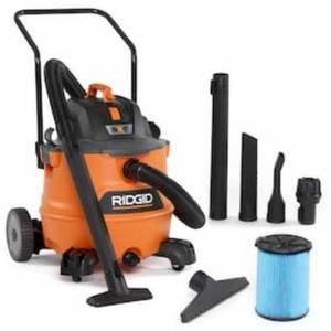 lot 8348 image: RIDGID NXT 60L (16 Gal.) 6.5 Peak HP WetDry Shop Vacuum with Cart, Fine Dust Filter, Hose and Accessories