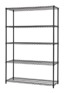 lot 8354 image: TRINITY Black Anthracite 5-Tier Steel Wire Shelving Unit (48 in. W x 72 in. H x 18 in. D)
