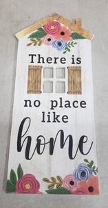 lot 2900 image: Theres No Place Like Home Wooden Sign
