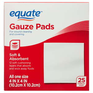 lot 2923 image: Equate Gauze Pads 4 x 4 25 Count