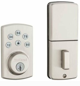 lot 8431 image: Kwikset 907 Powerbolt2� Electronic Deadbolt in Satin Nickel