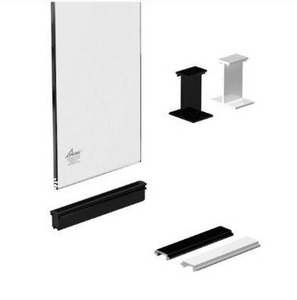 lot 8436 image: Peak Aluminum Railing Aluminum Deck Railing 6 in. Clear Glass Panel Kit