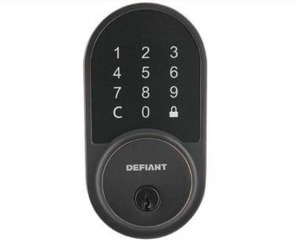 lot 8417 image: Defiant Round Aged Bronze Smart Wi-Fi Deadbolt Powered by Hubspace
