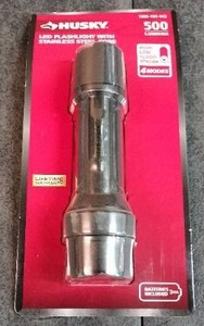 lot 3431 image: Husky LED Flashlight With Stainless Steel Core