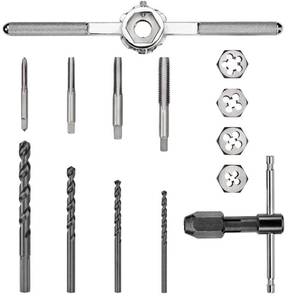 lot 3432 image: Dewalt Accessories 109217 Fractional Tap & Large Hexagon Die Set - 14 Piece