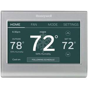 lot 1889 image: Honeywell Home - Smart Color Thermostat with Wi-Fi Connectivity - Silver