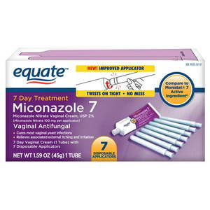 lot 5287 image: Equate Miconazole 7-Day Vaginal Cream with Disposable Applicators 1.59 oz ( 4 Pack)