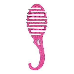 lot 5303 image: Wet Brush Shower Detangler Travel Size 10.31 Oval Vented Hair Brush Pink Glitter