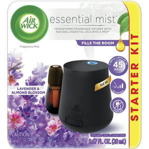 lot 5304 image: Air Wick Essential Mist Starter Kit (Diffuser  Refill) Lavender and Almond Blossom Essential Oils Diffuser Air Freshener